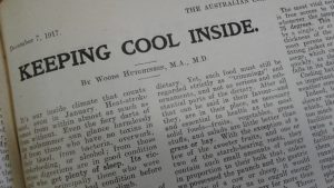 newspaper text - keeping cool